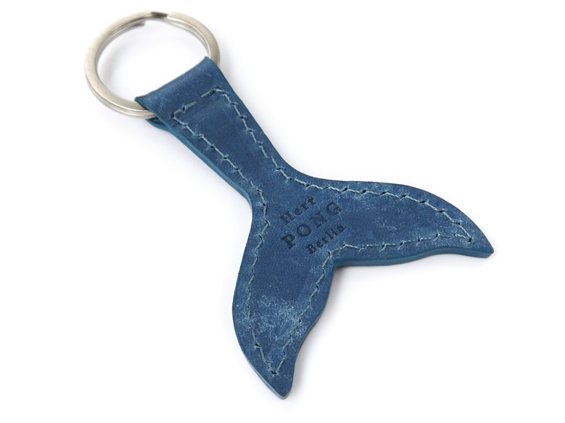 Whale Tail Key Holder / Brushed Blue