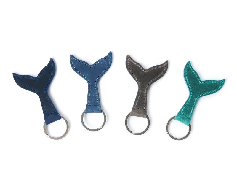 Whale Tail Key Holder / Brushed Blue