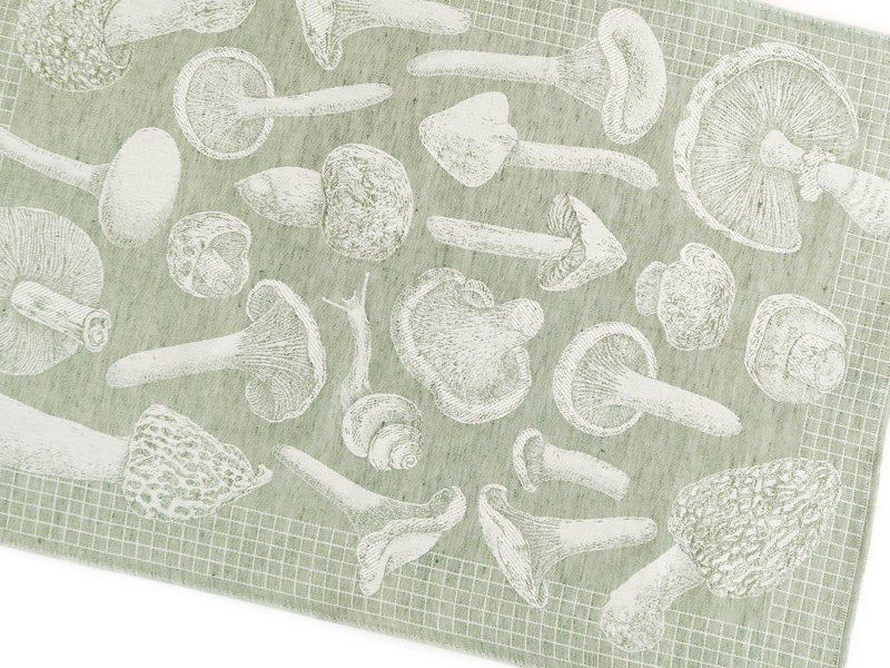 Tea Towel / Mushrooms (Green)