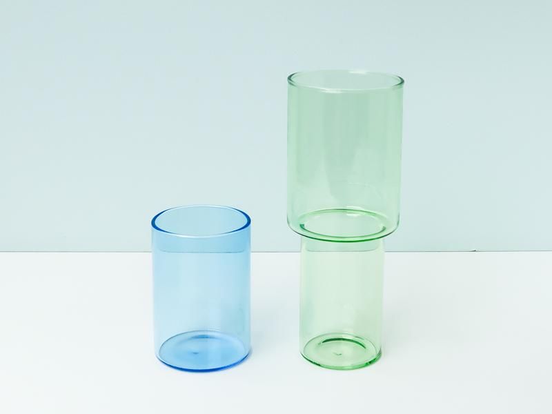 Stacking Glass Vase / Green&Blue