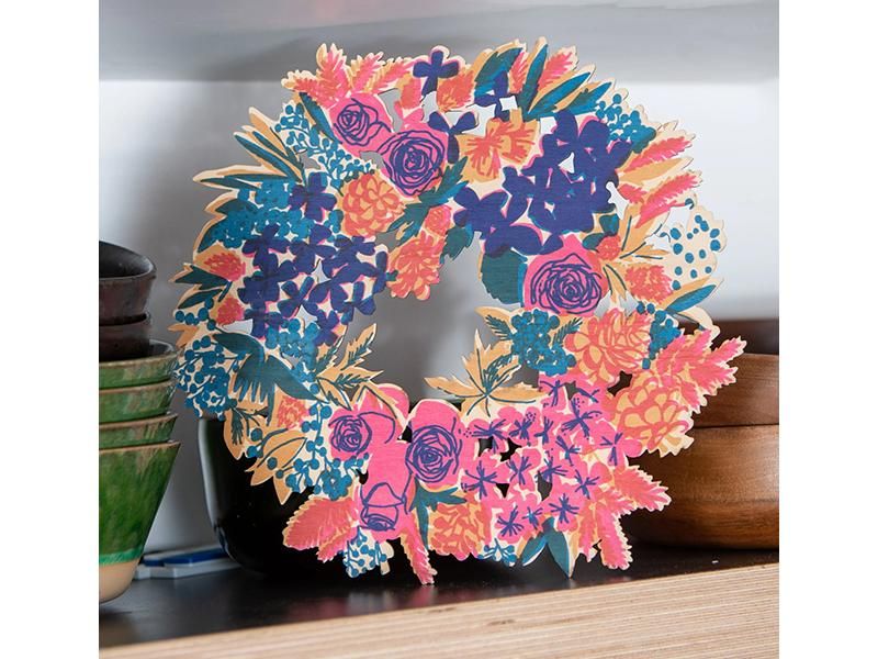 Floral Wooden Wreath