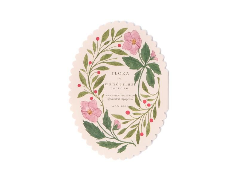 Pink Flora 'Merry Christmas' Card