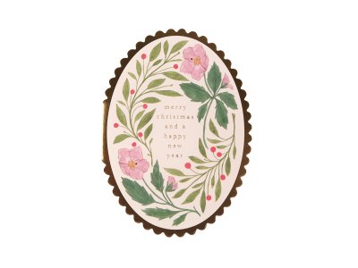 Pink Flora 'Merry Christmas' Card