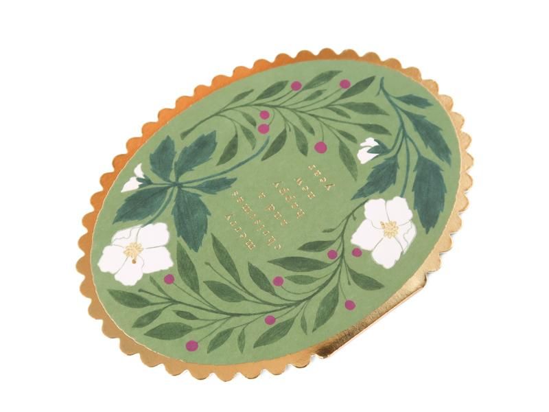 Green Flora 'Merry Christmas' Card