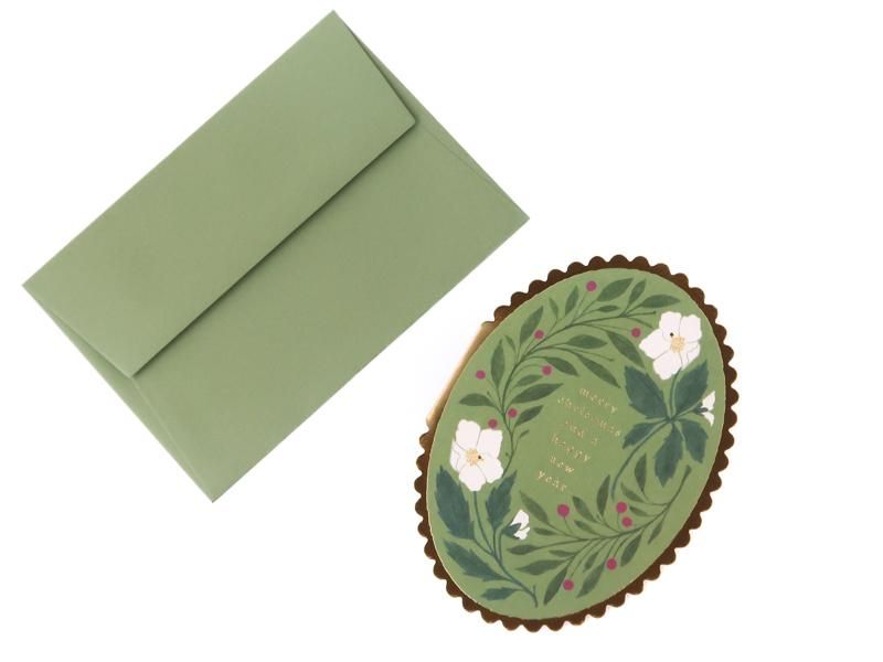 Green Flora 'Merry Christmas' Card