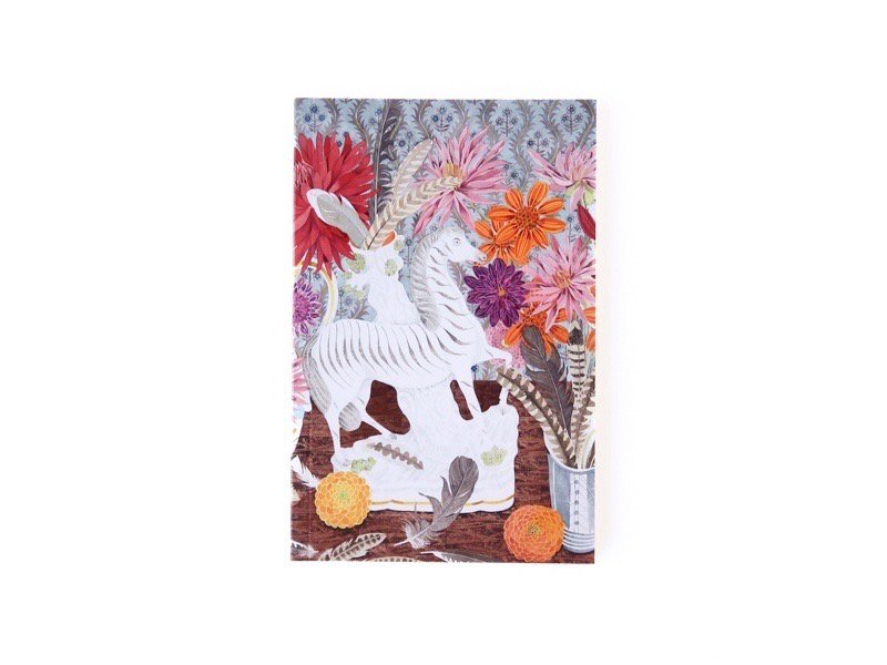 Angie Lewin Notebook / Zebra Dahlias and Feathers