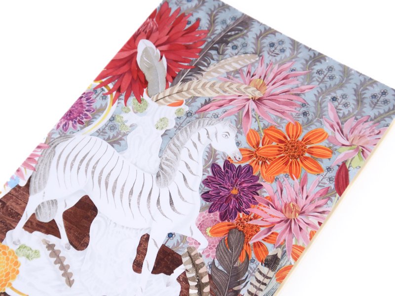 Angie Lewin Notebook / Zebra Dahlias and Feathers