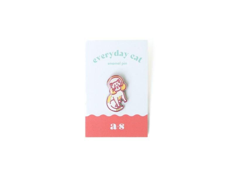 Everyday Cat 'Listening' Enamel Pin