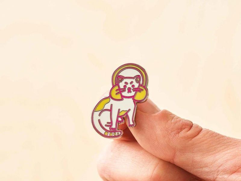 Everyday Cat 'Listening' Enamel Pin