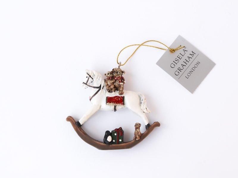 Resin Decoration / Teddies on Rocking Horse