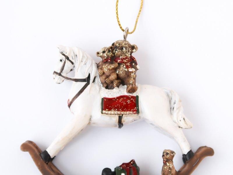 Resin Decoration / Teddies on Rocking Horse