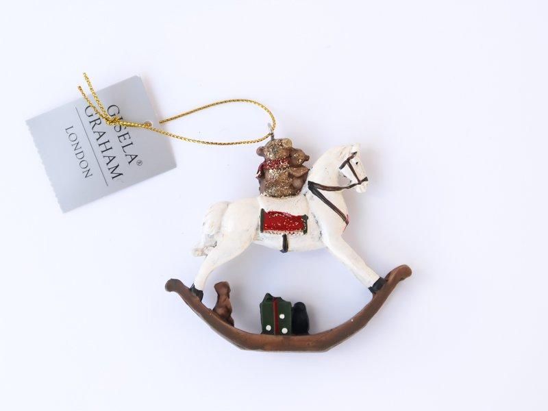 Resin Decoration / Teddies on Rocking Horse