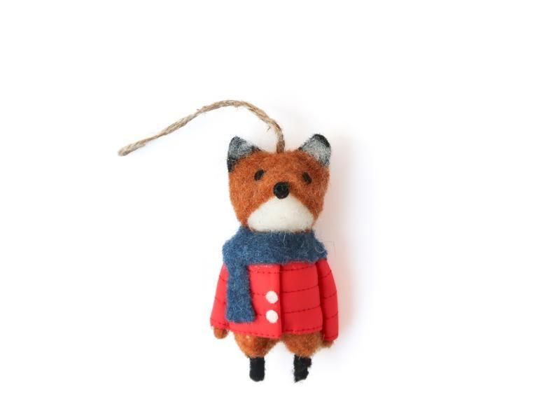 Wool Decoration / Fox with Red Coat