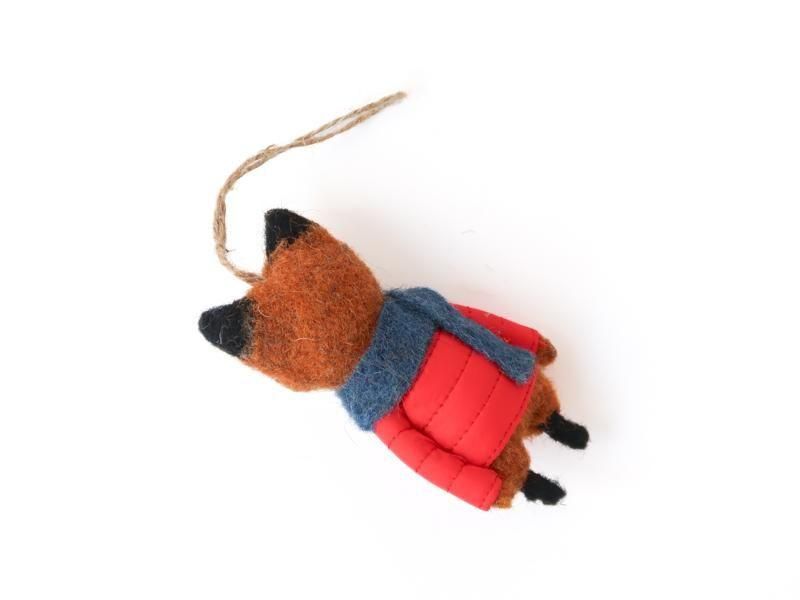Wool Decoration / Fox with Red Coat