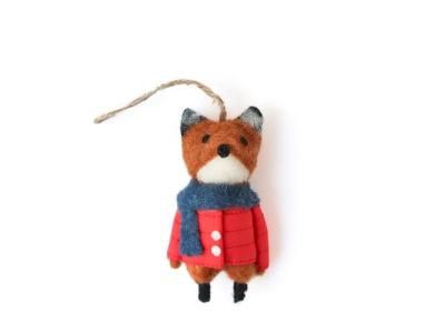 Wool Decoration / Fox with Red Coat