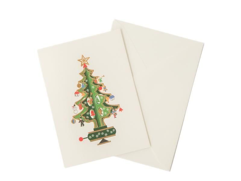 Wooden Christmas Tree Card