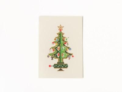 Wooden Christmas Tree Card