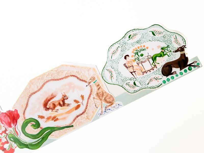 Romantic Platter Concertina Card by Polly Fern