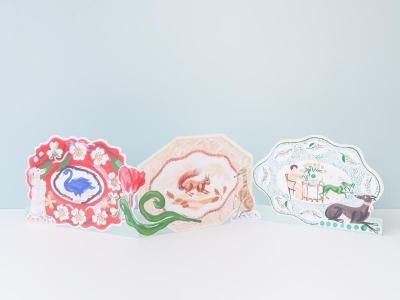 Romantic Platter Concertina Card by Polly Fern