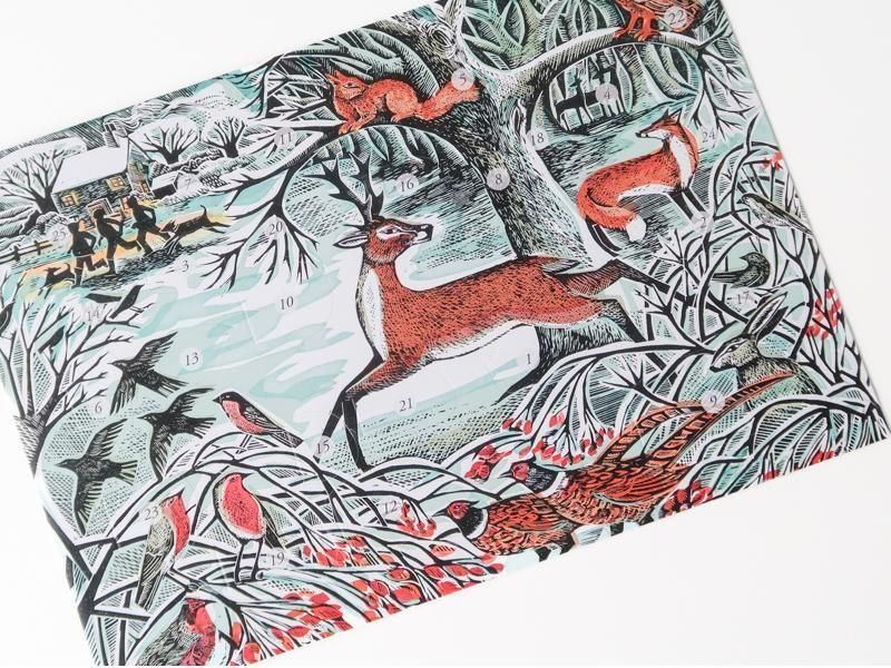 Winter Woodland Advent Card by Angela Harding