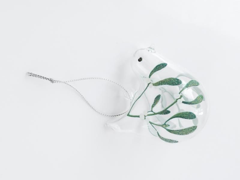 Glass Bird with Mistletoe