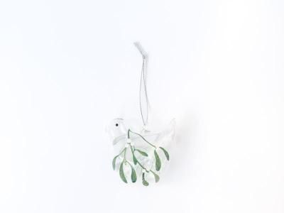 Glass Bird with Mistletoe