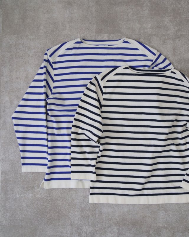 WAVE COTTON BASQUE KNIT PULLOVER 〈BOAT NECK〉 - Yonetomi STORE
