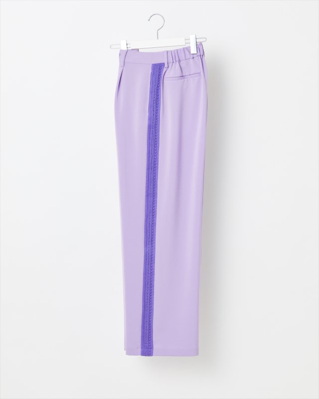 KNIT SIDE LINE SATIN PANTS