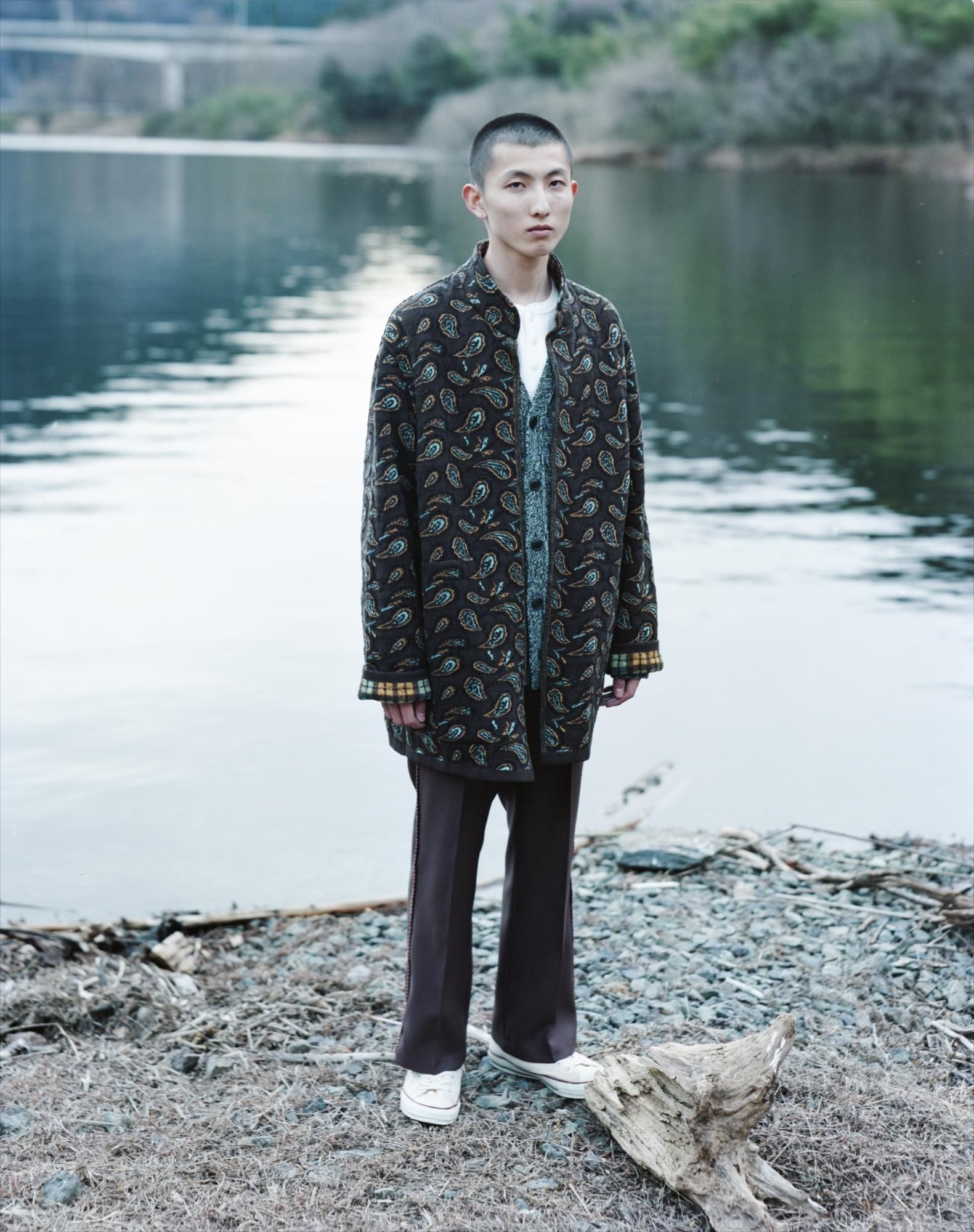 COOHEM ニットガウン KNIT SIDELINE SEMI FRAIRED PANTS - Yonetomi STORE ONLINE