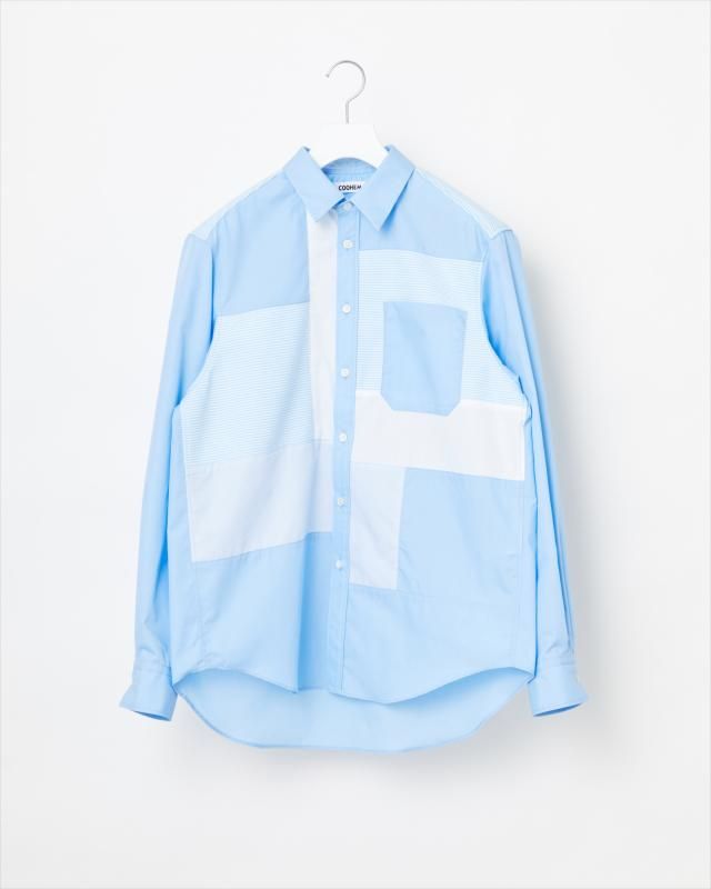 KNIT PATCHWORK LONG SLEEVES SHIRT