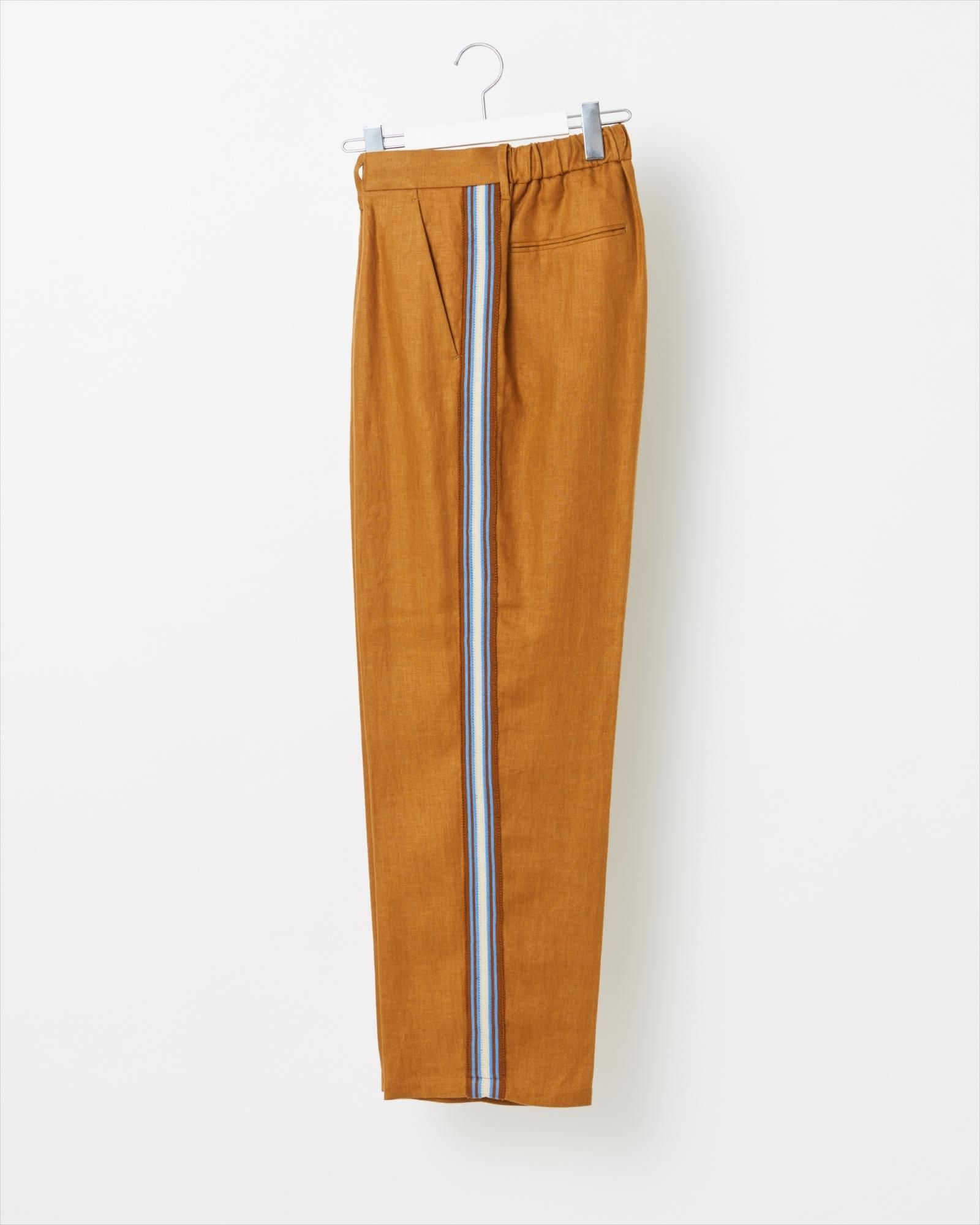 KNIT SIDELINE LINEN PANTS - Yonetomi STORE ONLINE｜ヨネトミ