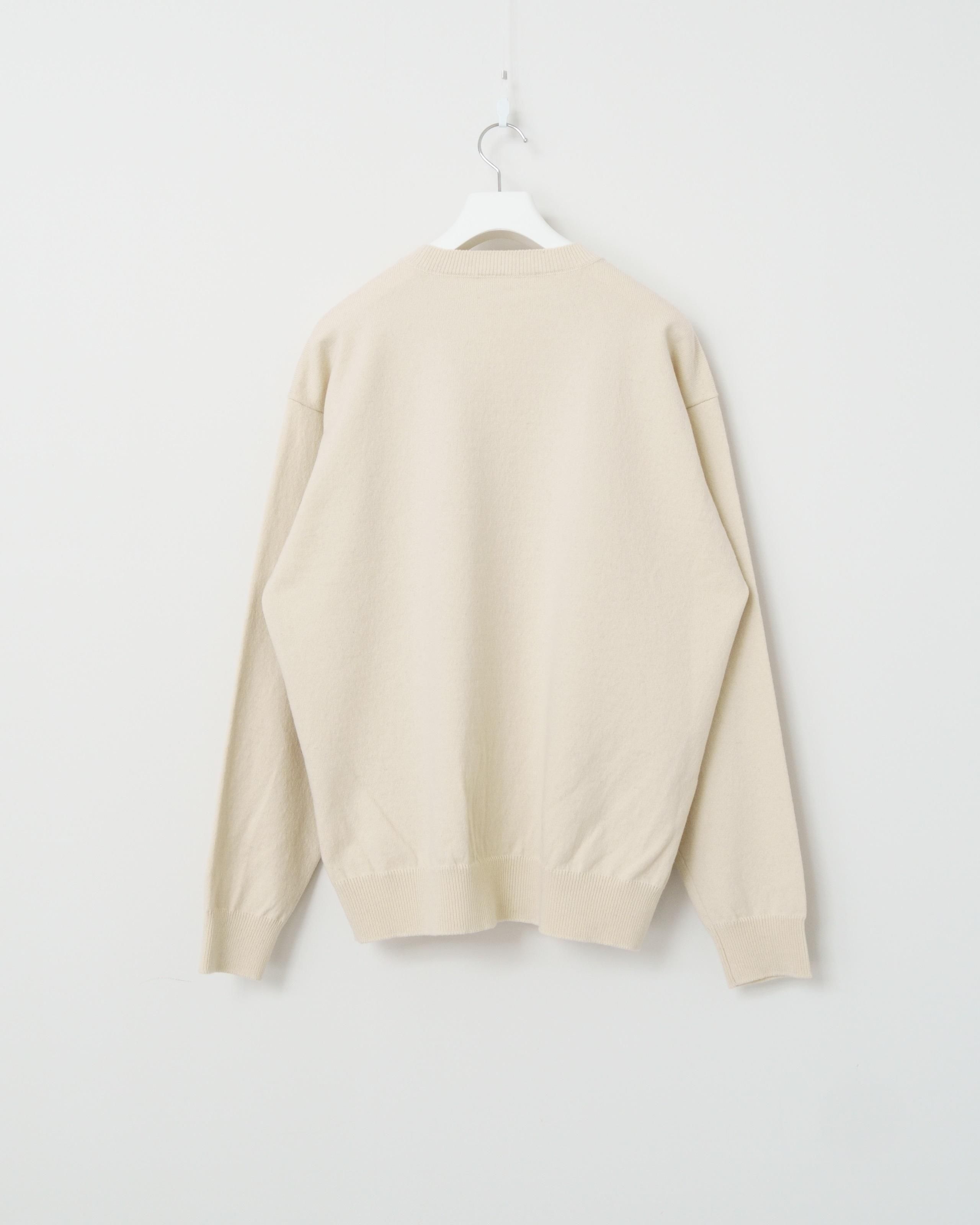 RIGID CASHMERE SWEATER Crew Neck Pullover - RAW - Yonetomi RIGID CASHMERE SWEATER Crew Neck Pullover - RAW - Yonetomi