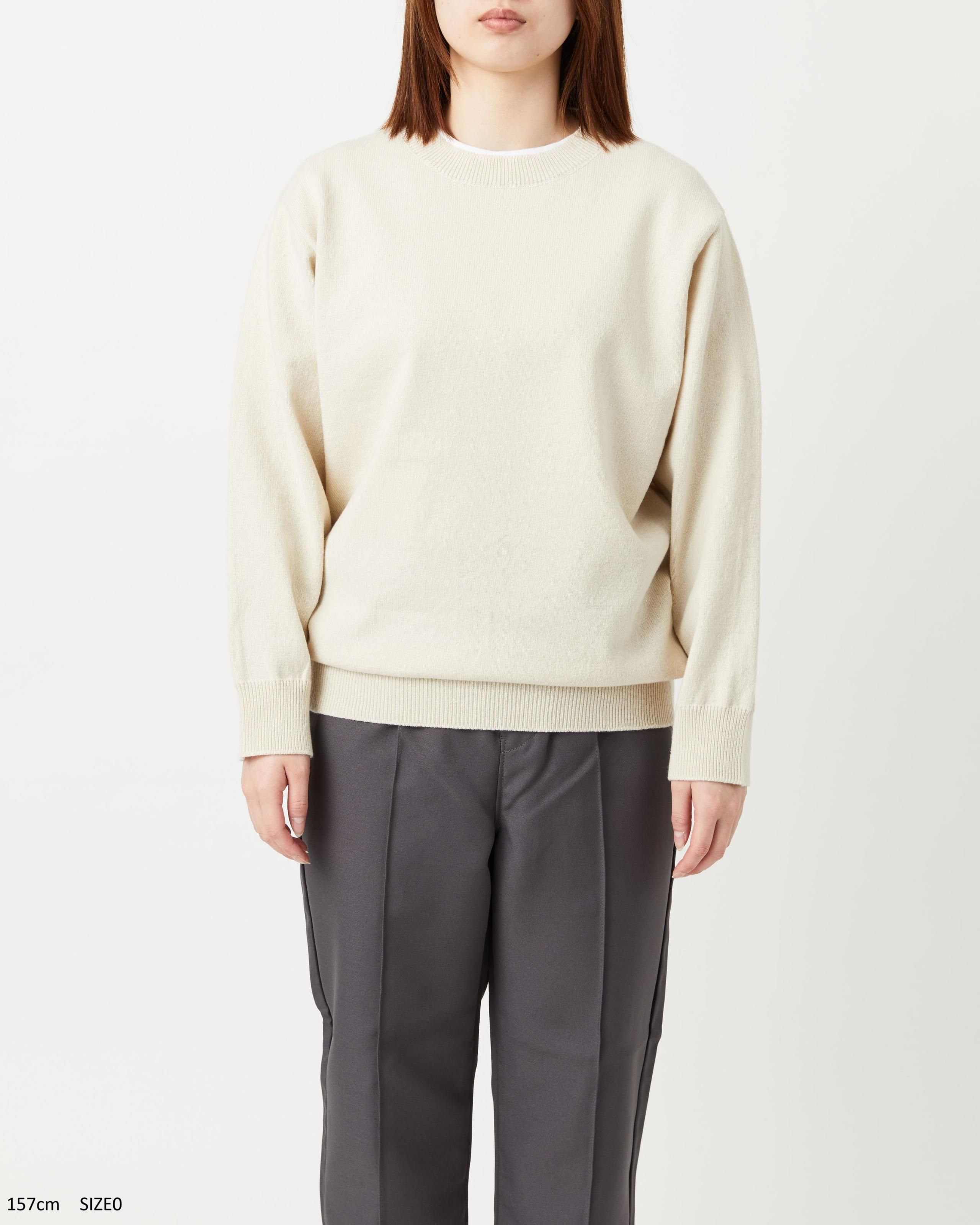 RIGID CASHMERE SWEATER Crew Neck Pullover - RAW - Yonetomi RIGID CASHMERE SWEATER Crew Neck Pullover - RAW - Yonetomi