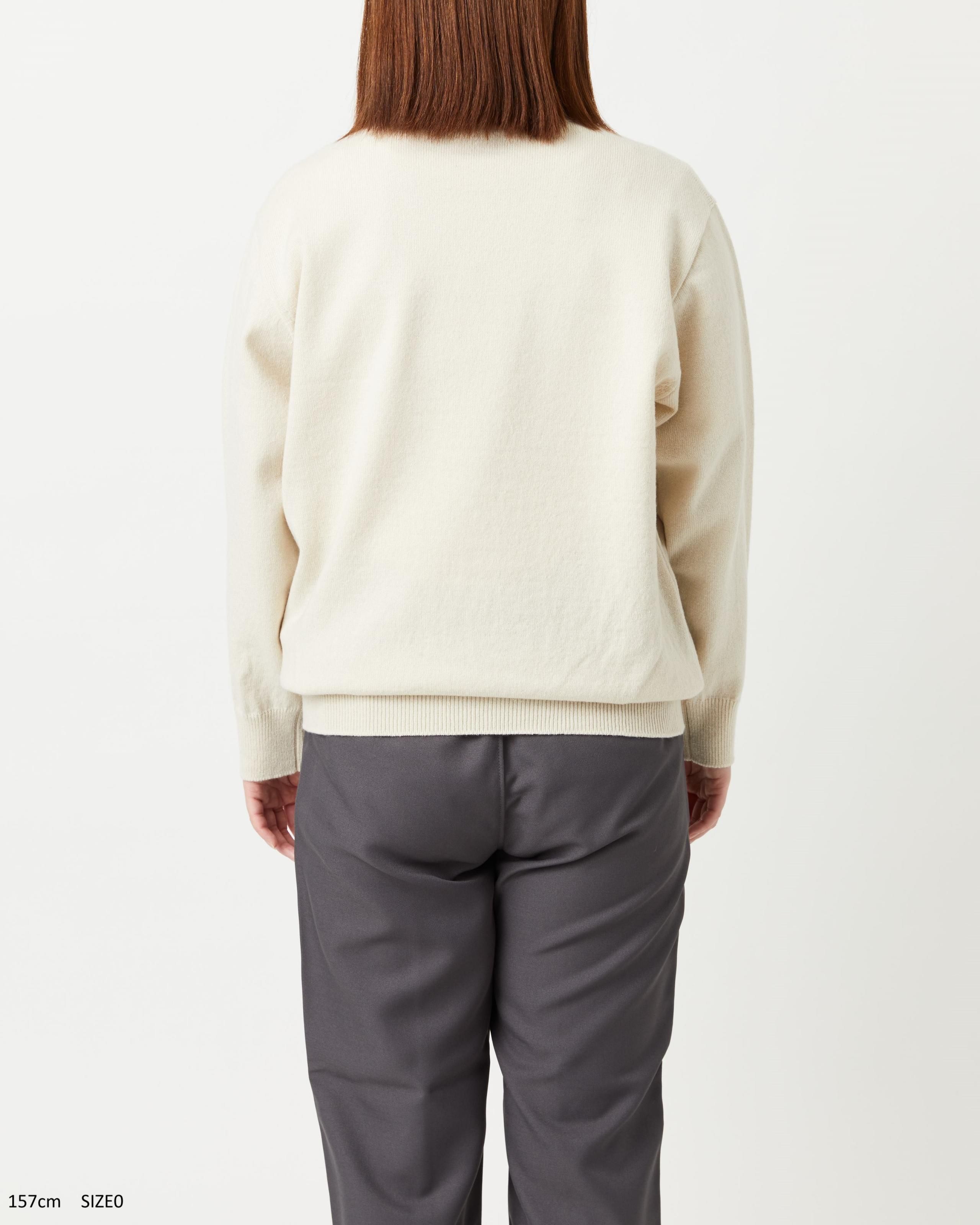 RIGID CASHMERE SWEATER Crew Neck Pullover - RAW - Yonetomi RIGID CASHMERE SWEATER Crew Neck Pullover - RAW - Yonetomi