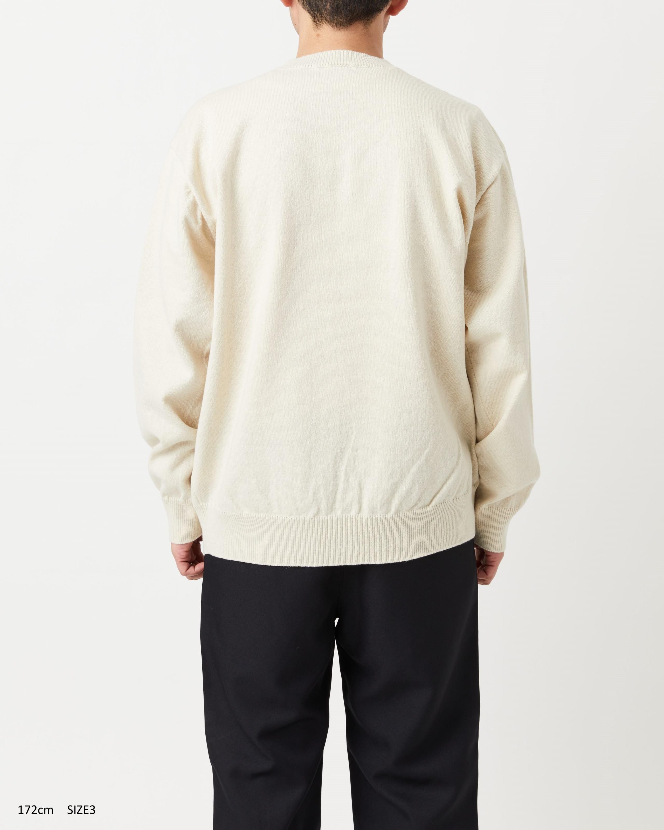 RIGID CASHMERE SWEATER Crew Neck Pullover - RAW - Yonetomi RIGID CASHMERE SWEATER Crew Neck Pullover - RAW - Yonetomi