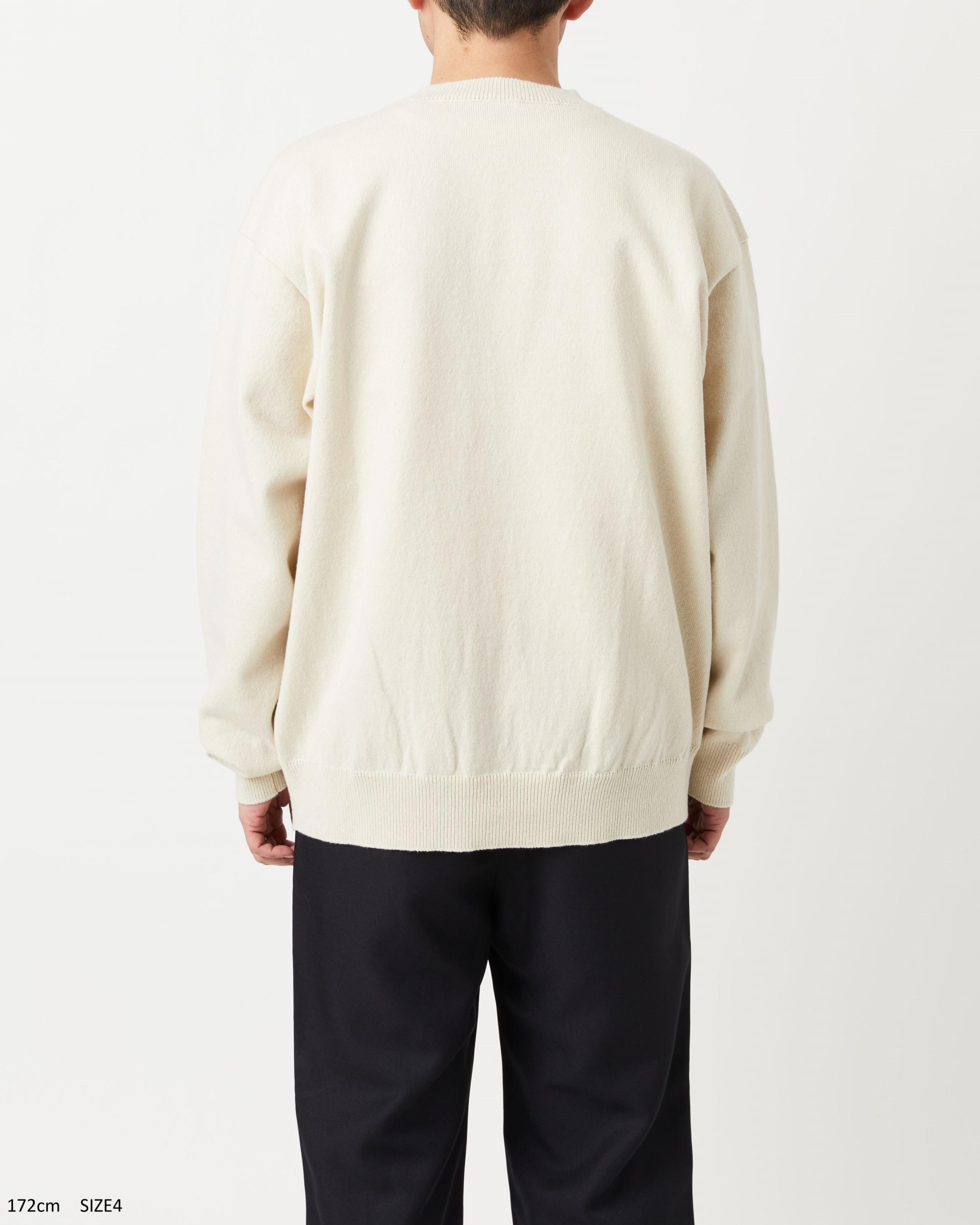 RIGID CASHMERE SWEATER Crew Neck Pullover - RAW - Yonetomi RIGID CASHMERE SWEATER Crew Neck Pullover - RAW - Yonetomi