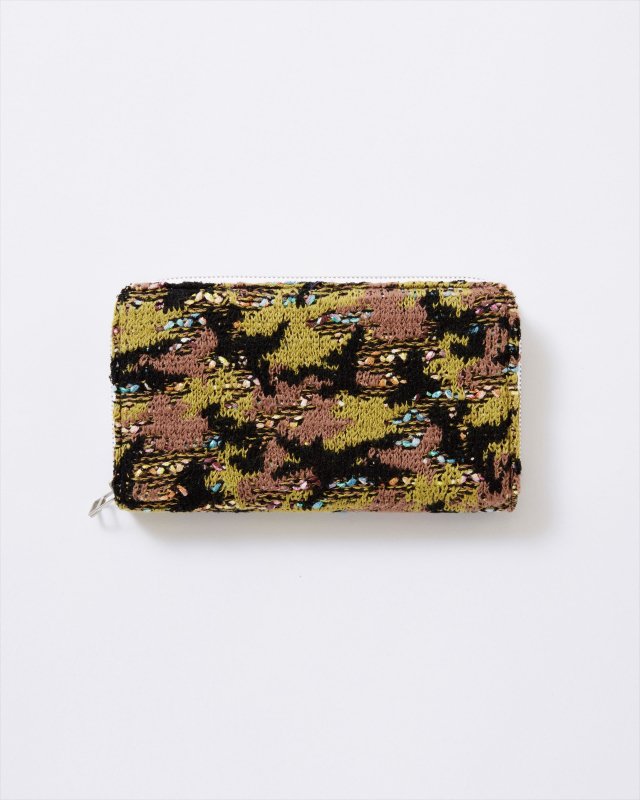 KNIT TWEED WALLET LARGE - CAMOUFLAGE TWEED