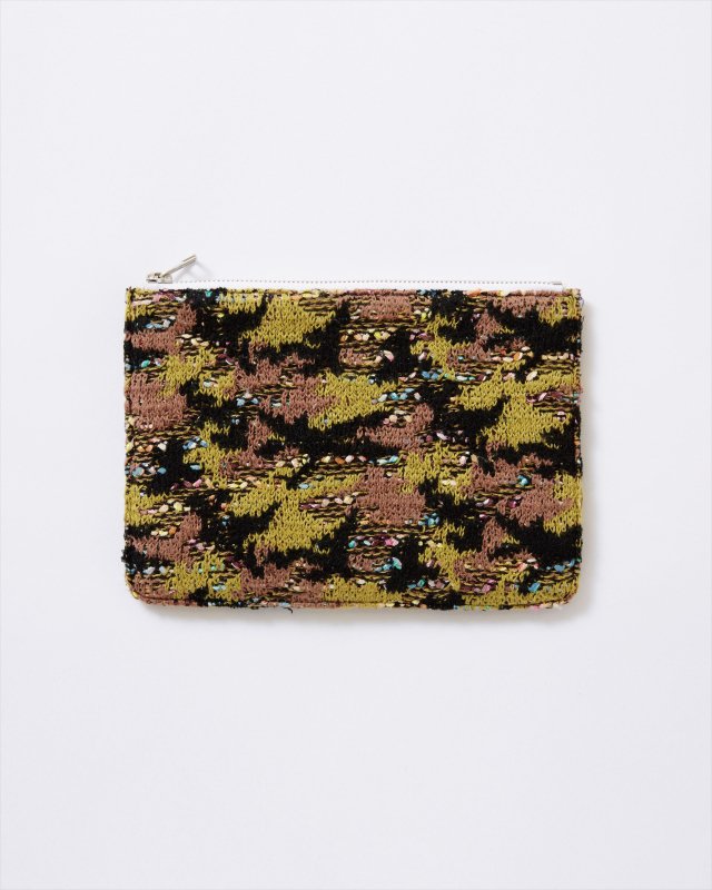 KNIT TWEED POUCH - CAMOUFLAGE TWEED