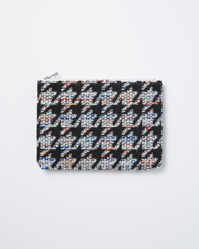 KNIT TWEED POUCH - HOUNDSTOOTH TWEED