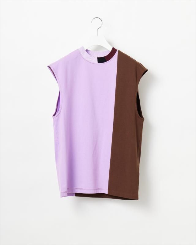 STRIPE RIB KNIT COMBI T-SHIRT