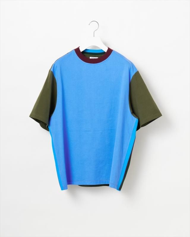 Yonetomi 水色 ストライプ ニット LIGHT WAVE COTTON KNIT PULLOVER - Yonetomi STORE ONLINE