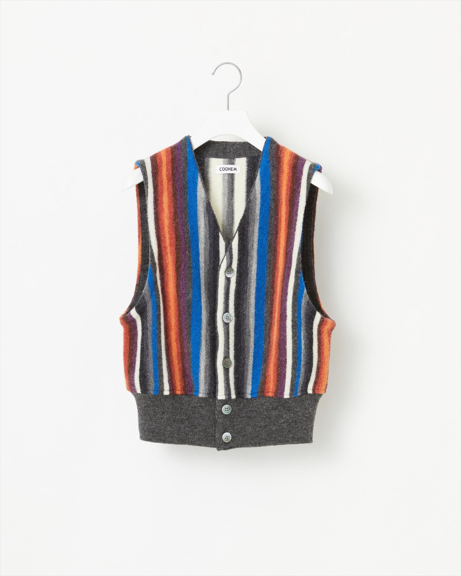 MULTI STRIPE KNIT VEST - Yonetomi STORE ONLINE｜ヨネトミ