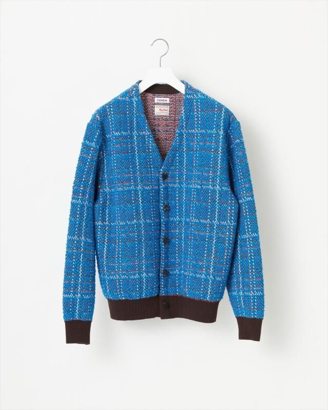 CHECK TWEED CARDIGAN