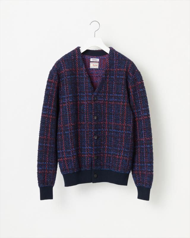 CHECK TWEED CARDIGAN