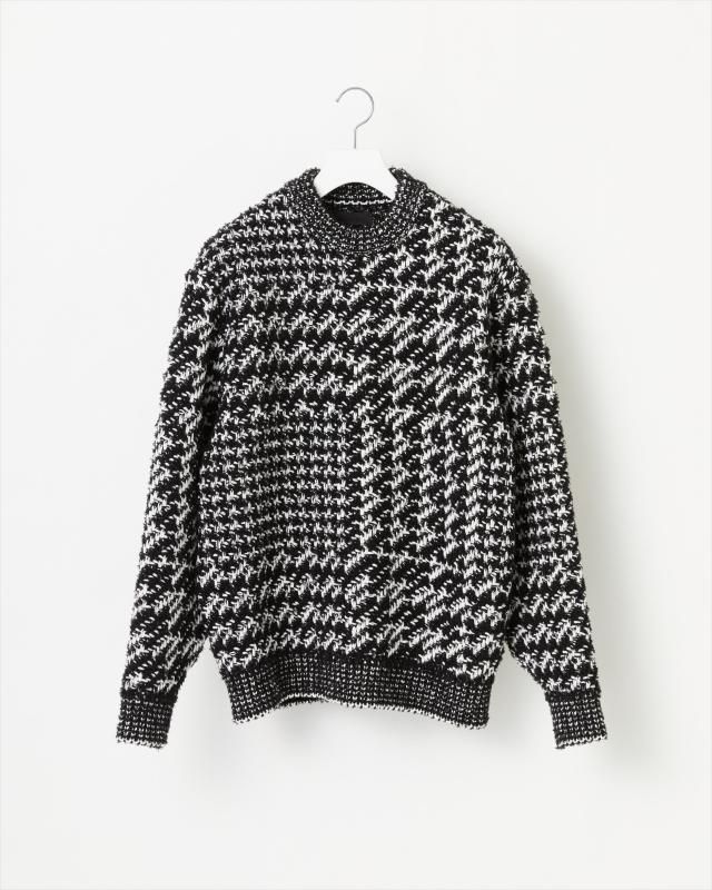 GLEN CHECK TWEEDY KNIT  PULLOVER