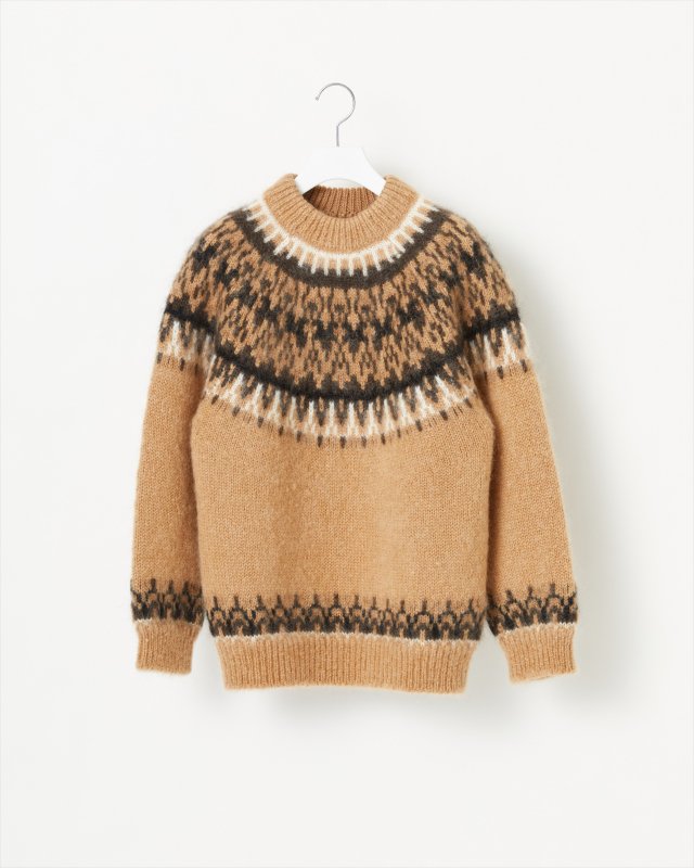 MOHAIR WOOL NORDIC KNIT PULLOVER