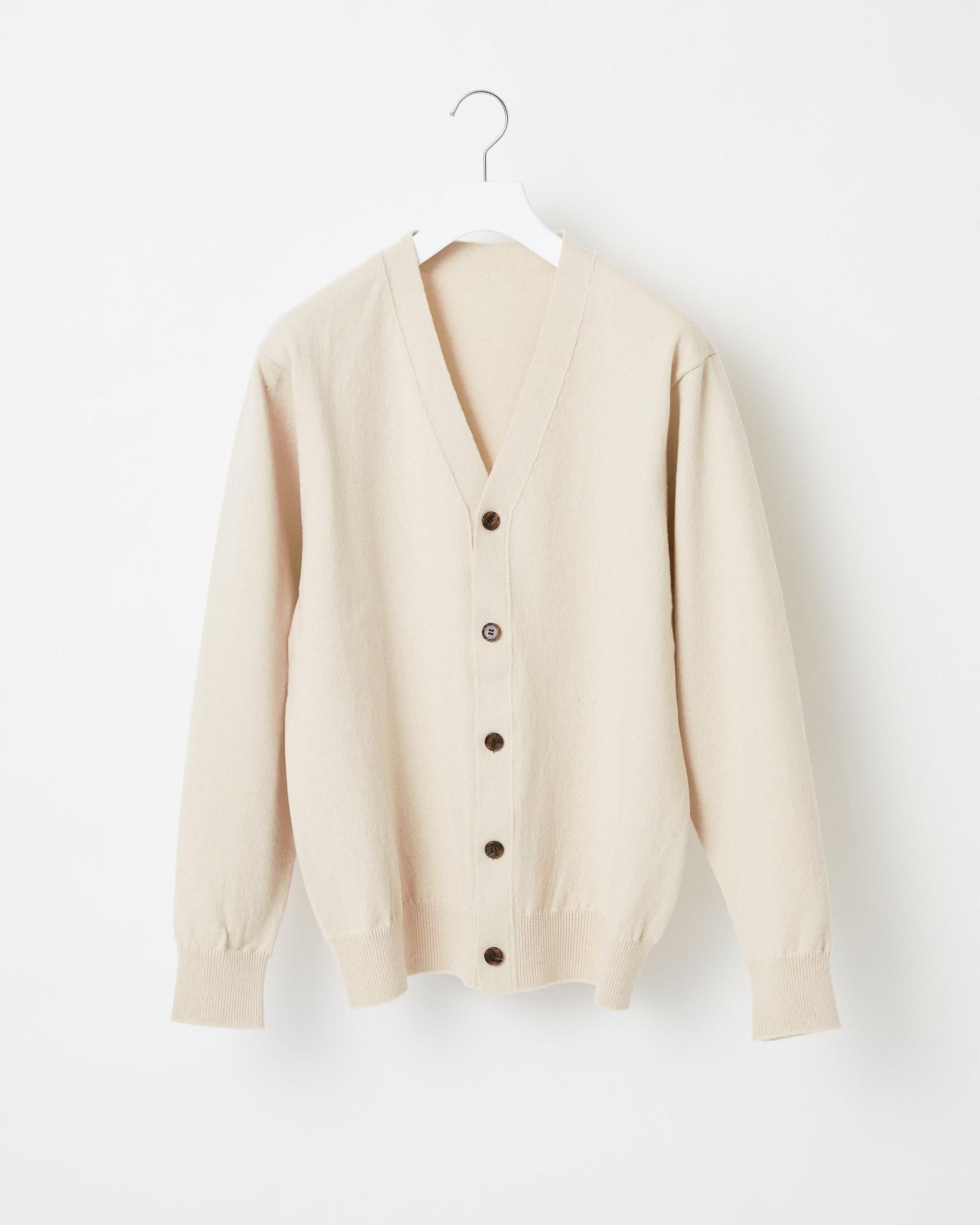 RIGID CASHMERE SWEATER Cardigan - RAW - Yonetomi STORE RIGID CASHMERE SWEATER Cardigan - RAW - Yonetomi STORE