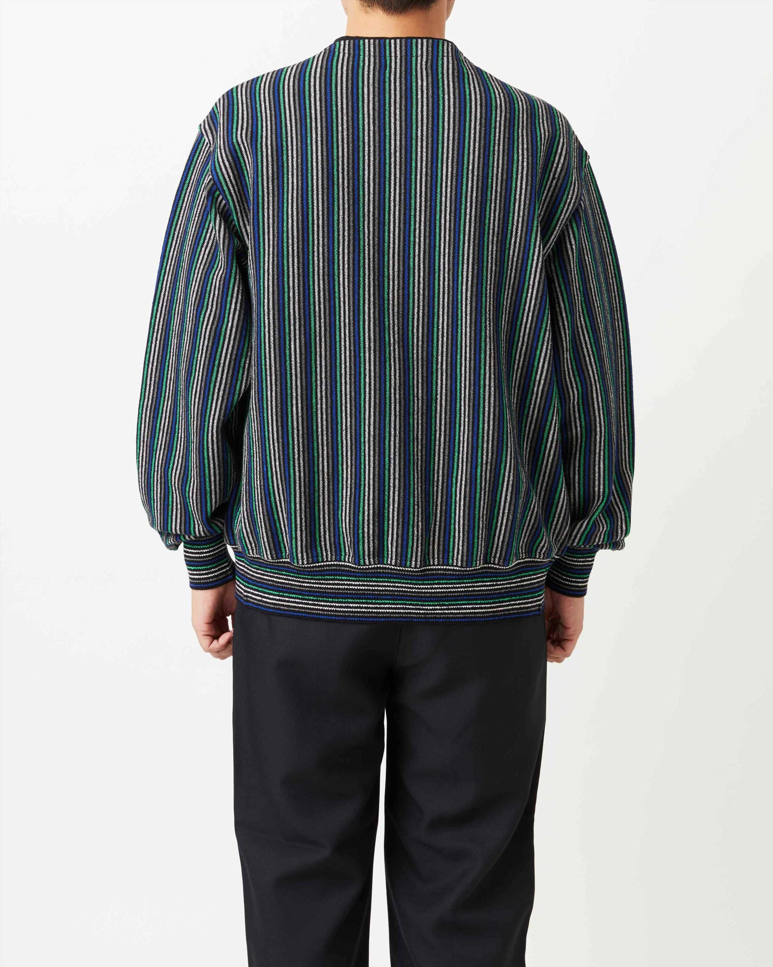 WAVE COTTON MULTI BORDER KNIT CARDIGAN - Yonetomi STORE WAVE COTTON MULTI BORDER KNIT CARDIGAN - Yonetomi STORE