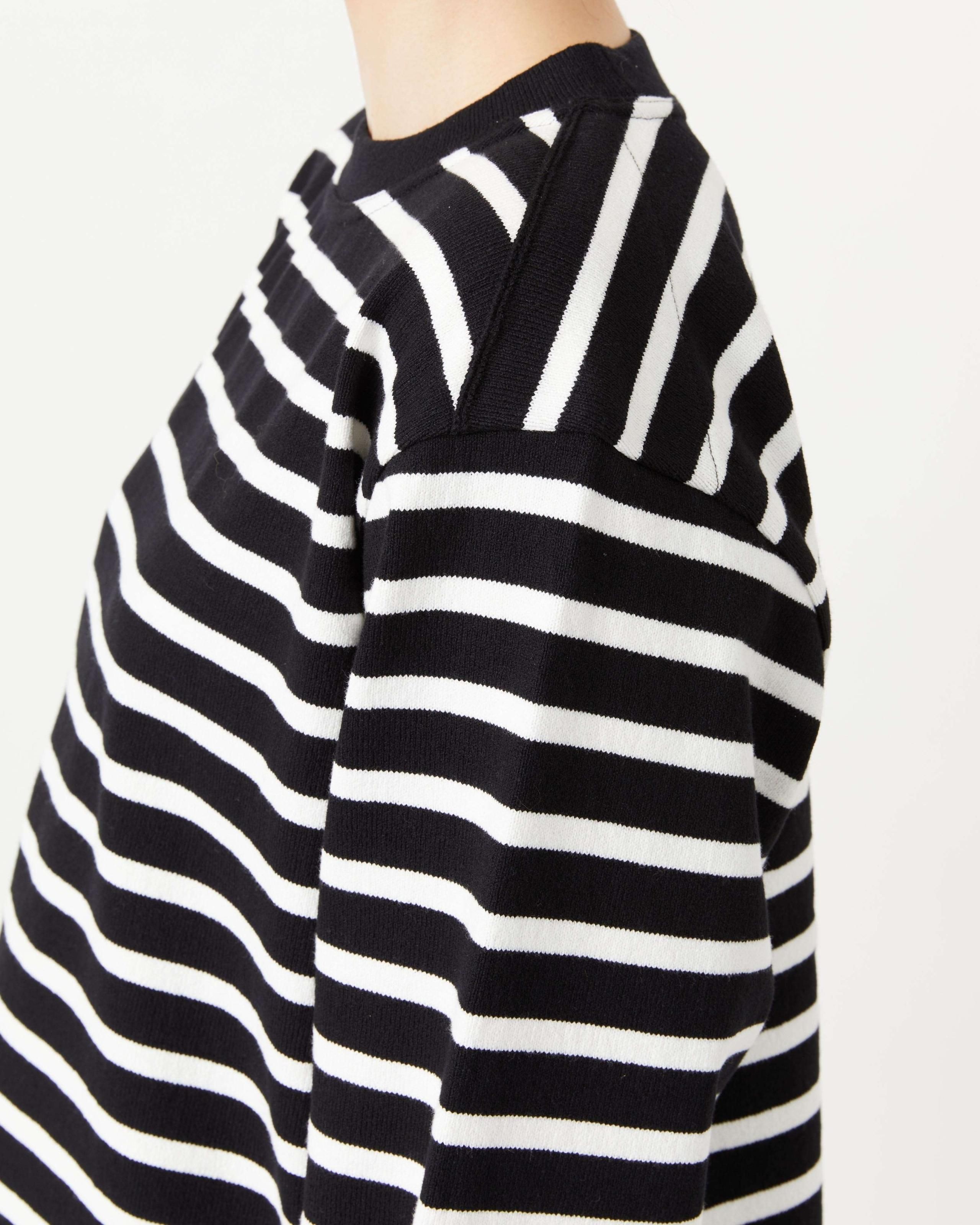 WAVE COTTON BASQUE KNIT PULLOVER 〈CREW NECK〉 - Yonetomi STORE