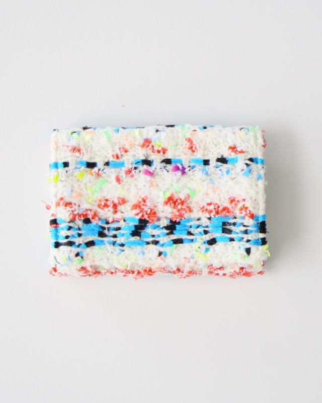 COOHEM knit tweed wallet midium ブルー